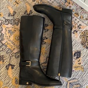 NWOT Tory Burch knee high black leather boots